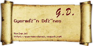 Gyermán Dénes névjegykártya